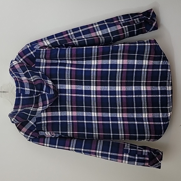 Boston Traders Blue, Pink & White Plaid Hooded Shirt Jacket M - Picture 2 of 15